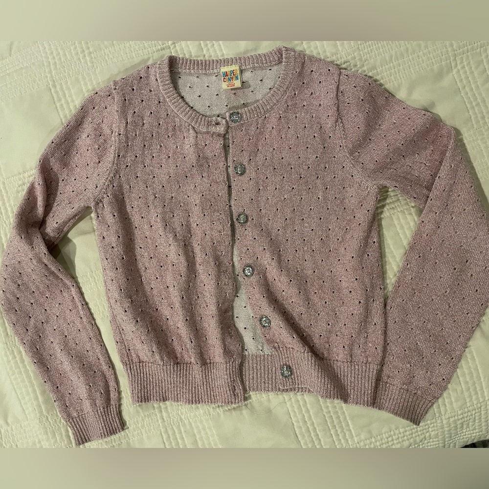Girls 5T/small Harper Canyon lavender shimmer cardigan